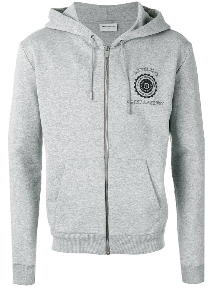 Saint Laurent - Zip Up Hoodie - Men - Cotton/polyamide - S, Grey, Cotton/polyamide