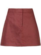 Tibi Canvas Short Skirt - Red