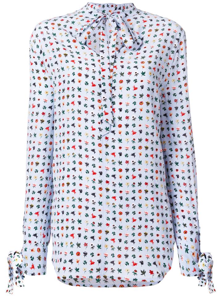 Equipment Flower Print Blouse - Blue
