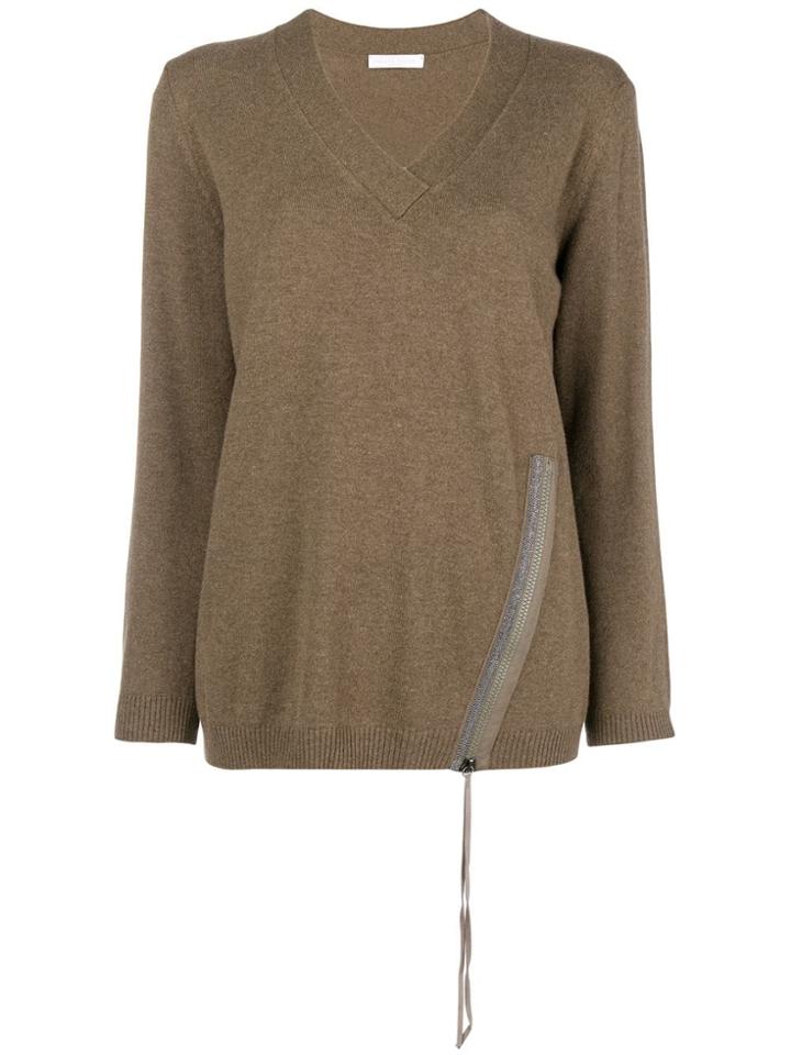 Fabiana Filippi Side Zip Knit Sweater - Brown