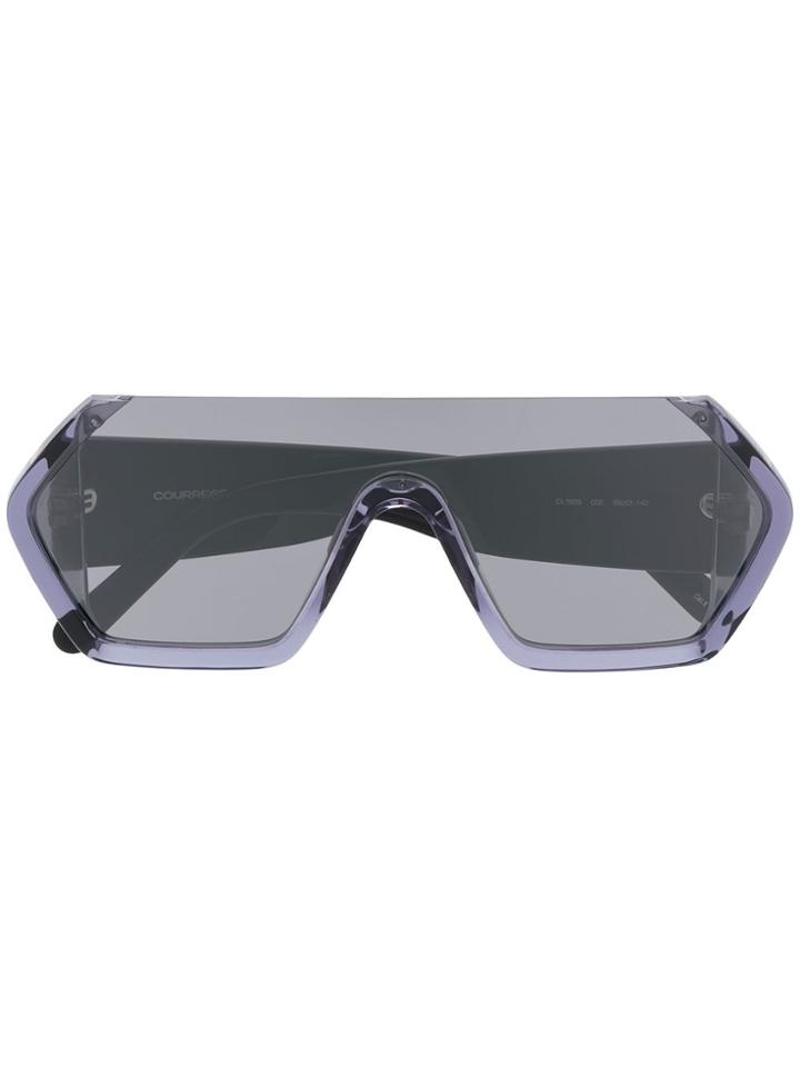 Courrèges Eyewear Oversized Tinted Sunglasses - Blue