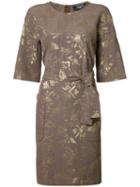 Paule Ka - Belted Pocket Dress - Women - Cotton/polyester/acetate/cupro - 42, Women's, Brown, Cotton/polyester/acetate/cupro