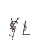 Saint Laurent Monogram Deconstructed Earrings - Grey