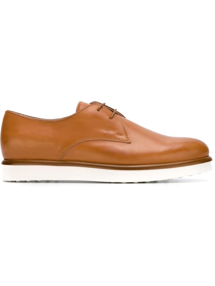Tod's Contrast Sole Lace Up Shoes