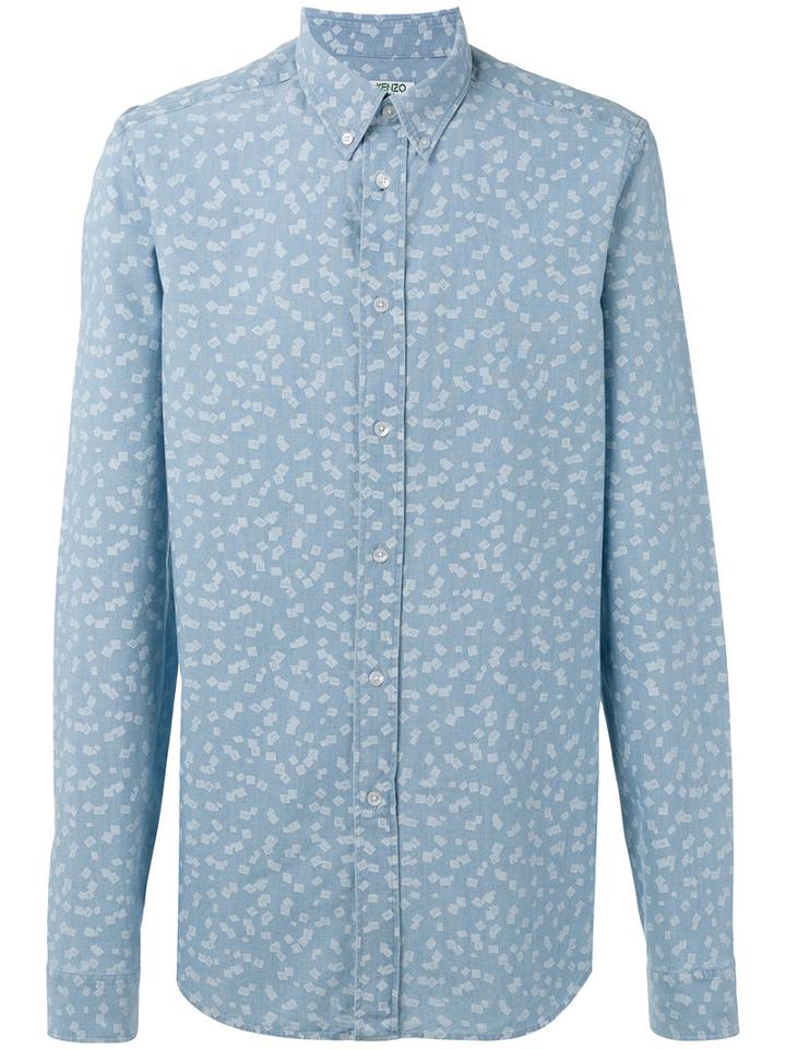 Kenzo - Printed Button-down Shirt - Men - Cotton - 42, Blue, Cotton