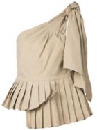 Sea - Pleated Asymmetric Blouse - Women - Viscose/linen/flax/cotton/spandex/elastane - 4, Nude/neutrals, Viscose/linen/flax/cotton/spandex/elastane