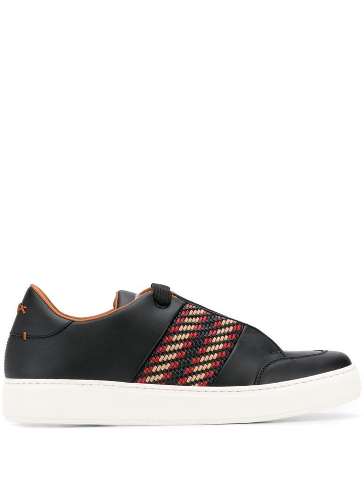 Ermenegildo Zegna Woven Detail Sneakers - Black