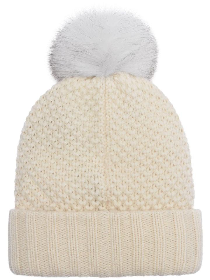 Burberry Fur Pom-pom Beanie - White