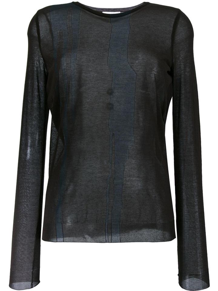 Nina Ricci Sheer Longsleeved T-shirt - Brown