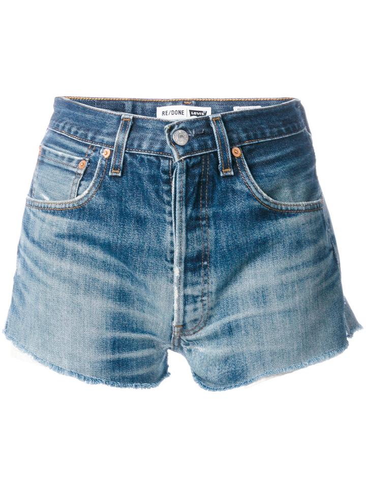 Re/done - Denim Shorts - Women - Cotton - 26, Blue, Cotton