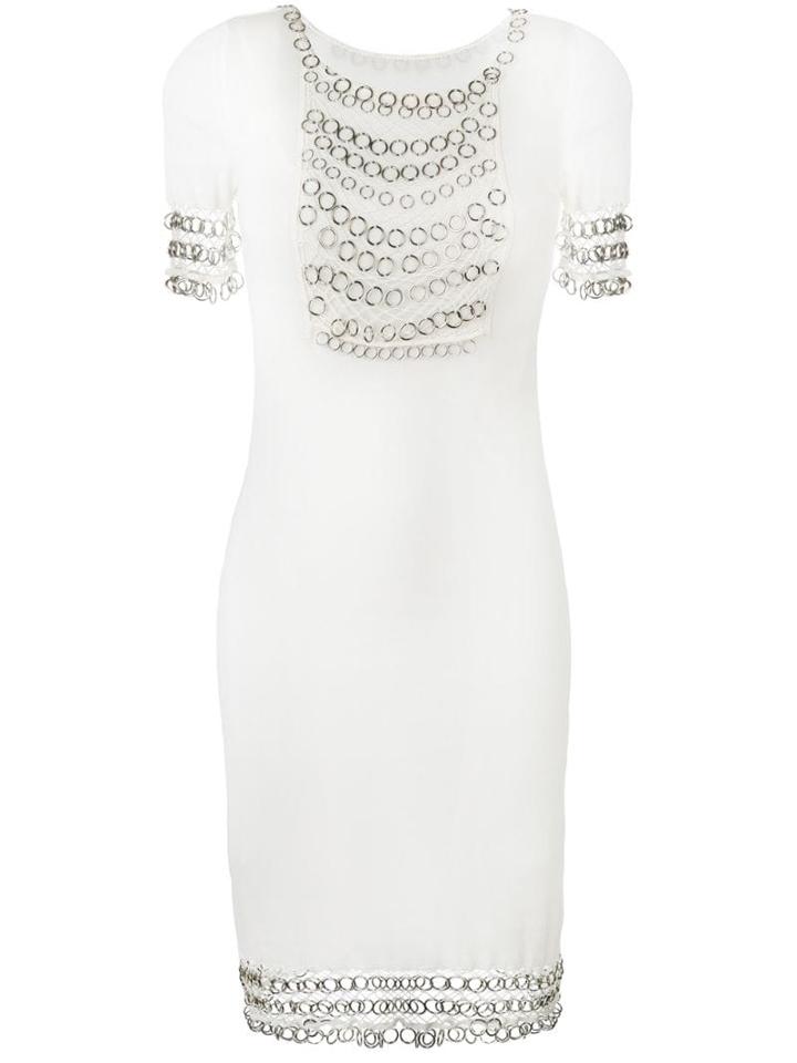 Christian Dior Pre-owned Chainmail Short Sleeve Dress - White