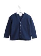 Cashmirino - V-neck Cardigan - Kids - Cotton - 6 Yrs, Blue