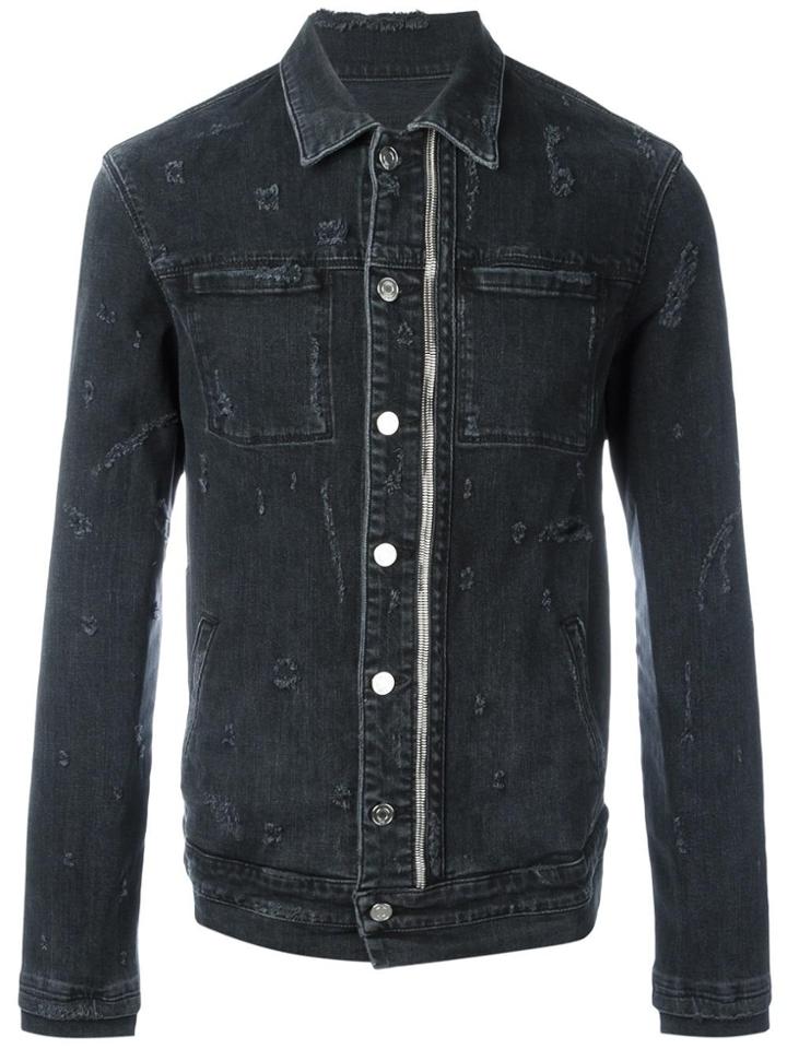 Rta Distressed Denim Jacket - Black