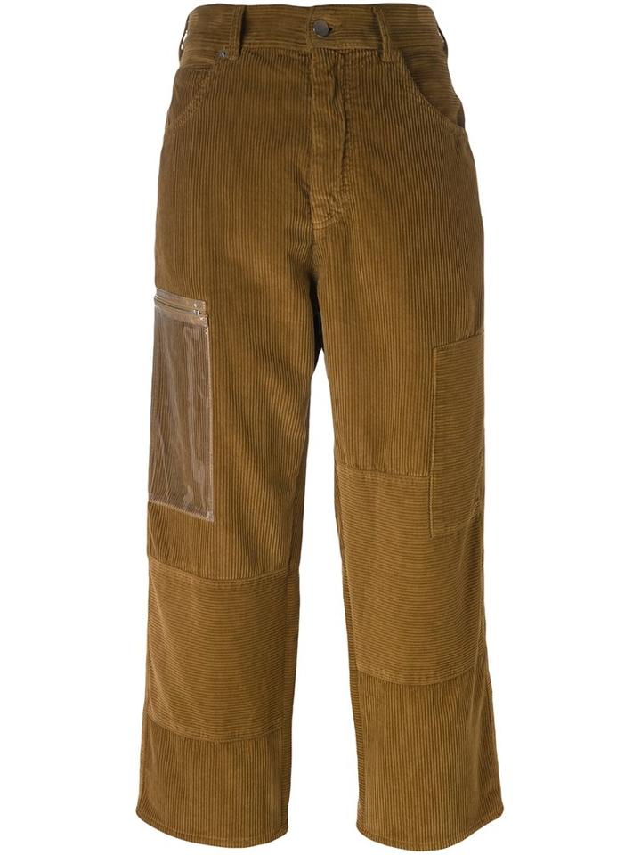 Mm6 Maison Margiela Five Pocket Trousers, Women's, Size: 40, Green, Cotton/pvc