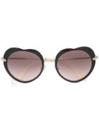 Miu Miu Eyewear Heart Shaped Sunglasses, Women's, Black, Acetate/metal (other)