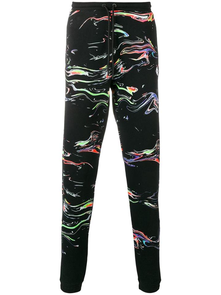 Marcelo Burlon County Of Milan Marble Print Track Trousers - Black