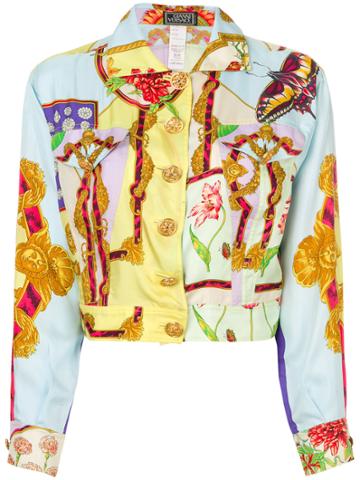 Versace Vintage Butterfly Lily Printed Jacket - Multicolour