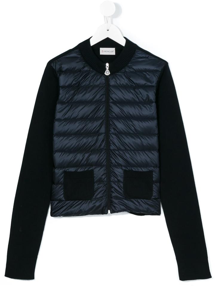 Moncler Kids - Teen Padded Cardigan - Kids - Cotton/polyamide/goose Down - 14 Yrs, Blue