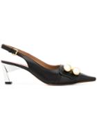 Marni Pointed Toe Embellished Pumps - Black