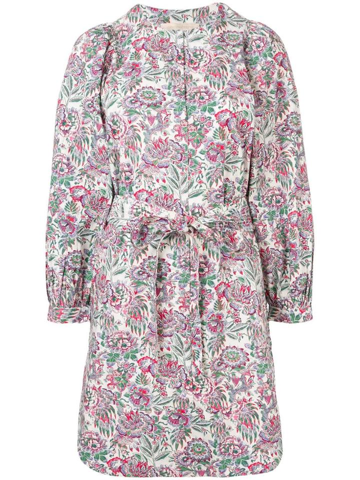 Vanessa Bruno Floral Print Knot Dress - White