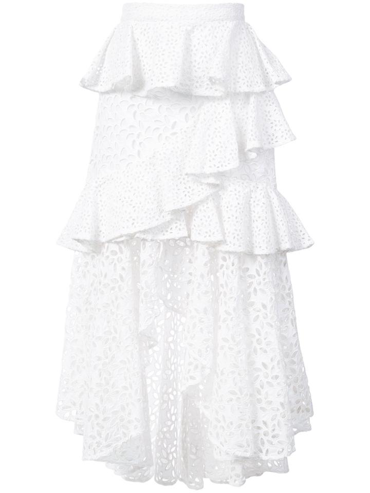 Amur Embroidered Asymmetric Skirt - White