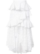 Amur Embroidered Asymmetric Skirt - White