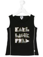 Karl Lagerfeld Kids Logo Print Tank Top, Girl's, Size: 12 Yrs, Black