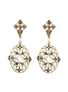 Loree Rodkin Lace Diamond Drop Earrings - Yellow & Orange