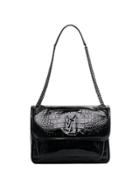 Saint Laurent Monogram Niki Leather Shoulder Bag - Black