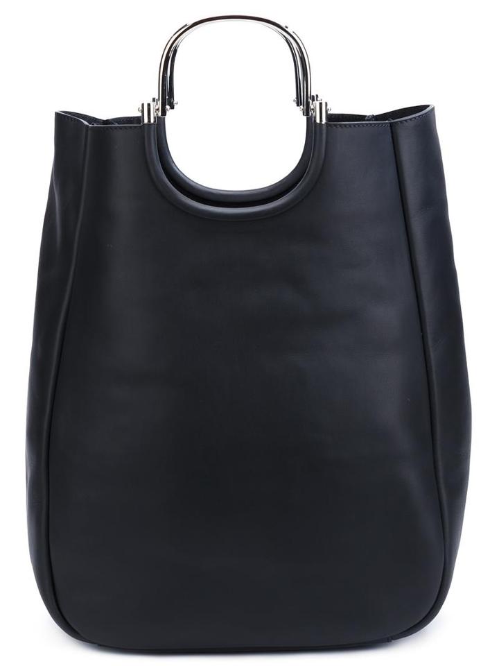 Derek Lam 10 Crosby Metallic Handle Tote Bag, Women's, Black, Nappa Leather
