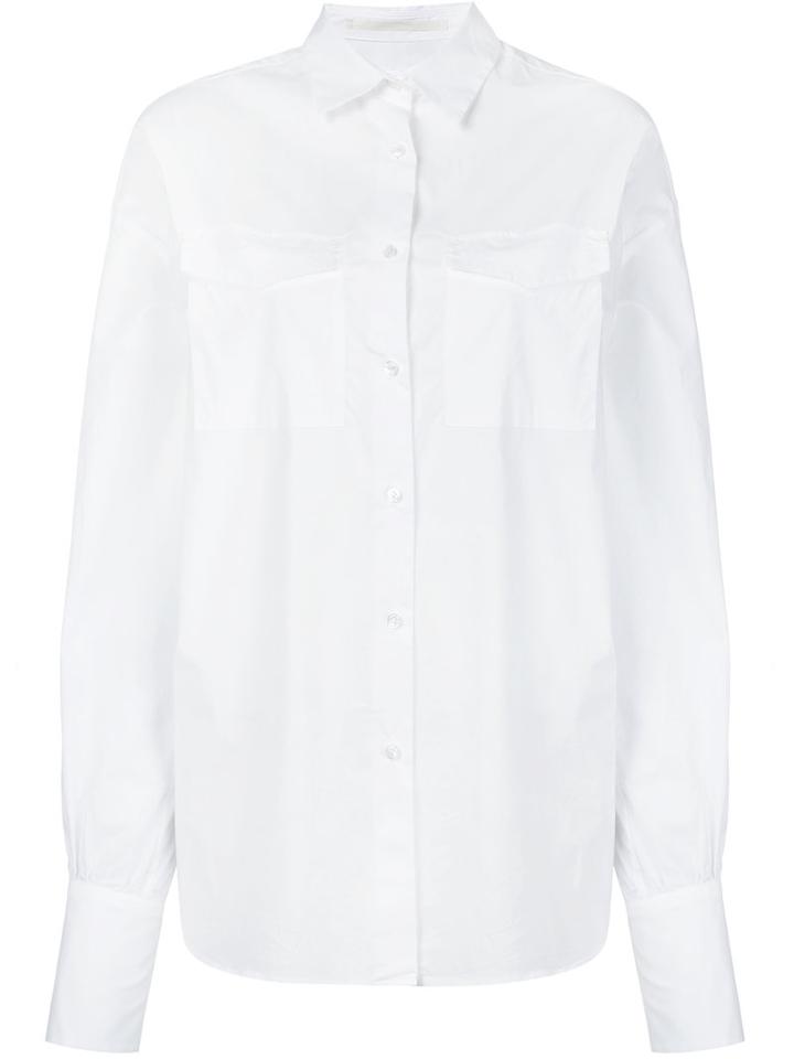 Cityshop - Patch Pocket Shirt - Women - Cotton/polyurethane - One Size, White, Cotton/polyurethane