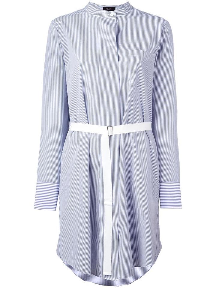 Theory 'jodalee' Striped Shirtdress, Women's, Size: 6, Blue, Cotton