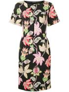 Etro Floral Print Midi Dress - Black