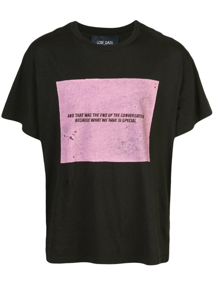 Lost Daze Stamp Print T-shirt - Black