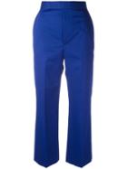 Céline Cropped Pants, Women's, Size: 38, Blue, Cotton