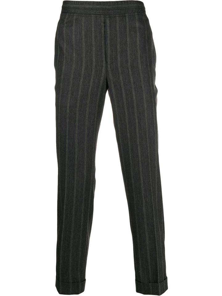 Neil Barrett Striped Tapered Trousers - Grey
