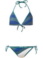 Fendi Wave Print Bikini Set, Women's, Size: 44, Green, Polyamide/spandex/elastane
