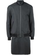 3.1 Phillip Lim Trompe-l'oeil Bomber Coat, Men's, Size: Medium, Black, Spandex/elastane/viscose/wool