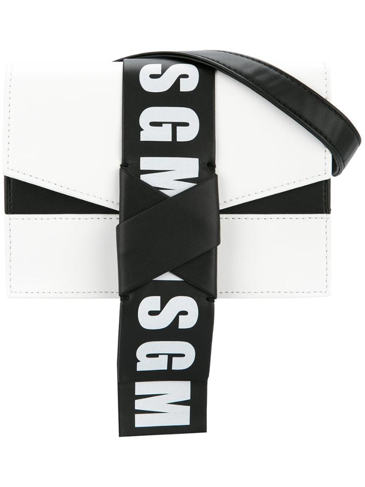 Msgm Logo Strap Shoulder Strap - White
