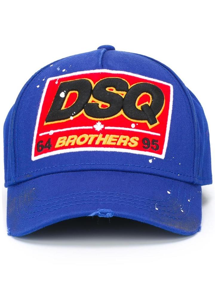Brothers Baseball Cap, Men's, Blue, Cotton, Dsquared2