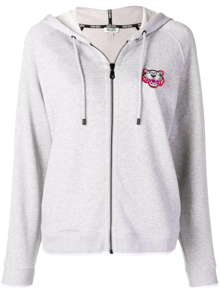 Kenzo Tiger Zipped Hoodie - Grey