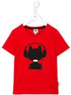 Karl Lagerfeld Kids Cat Print T-shirt, Boy's, Size: 6 Yrs, Red