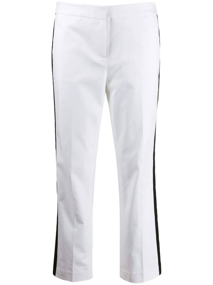 Michael Michael Kors Side Stripe Cropped Trousers - White