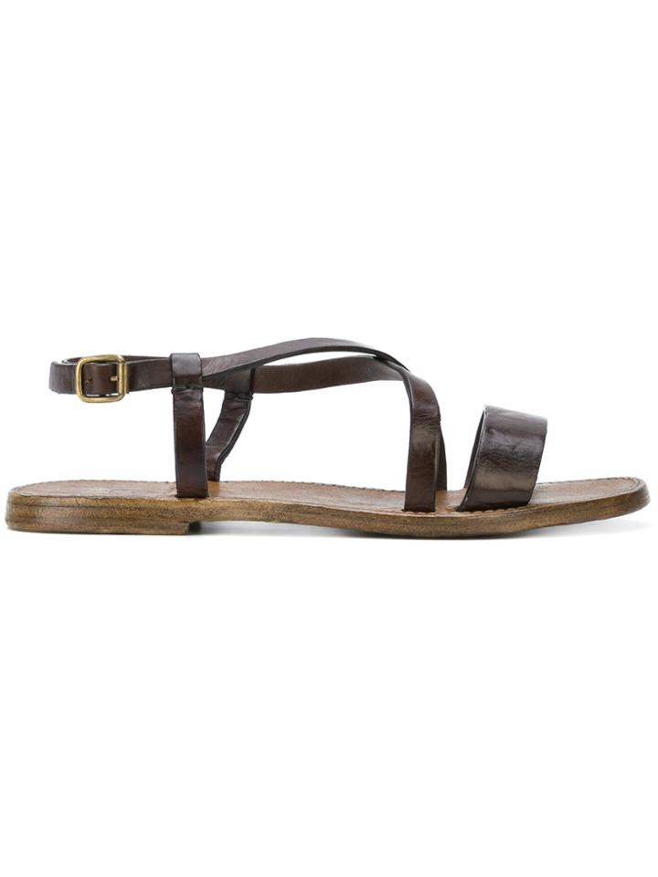 Silvano Sassetti Cross Strap Sandals - Brown