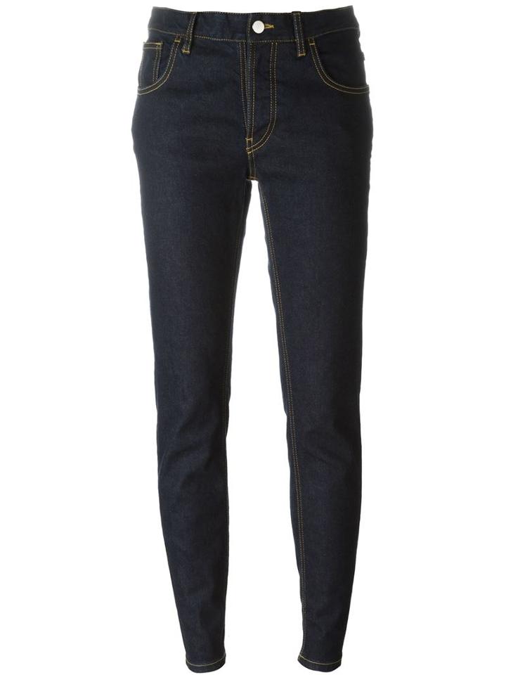 Maison Margiela Slim Fit Jeans, Women's, Size: 42, Blue, Cotton/spandex/elastane