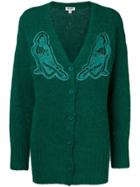 Kenzo Crochet Detail Cardigan - Green