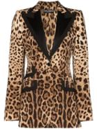 Dolce & Gabbana Leopard Print Tailored Blazer - Brown