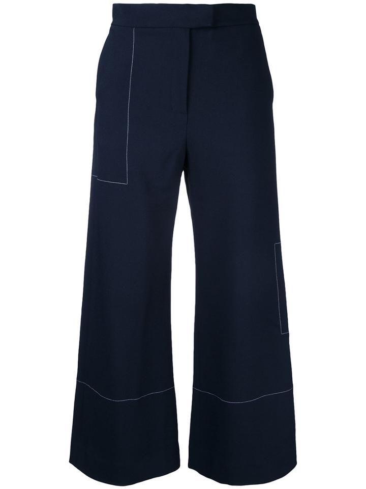 Wide Leg Trousers - Women - Spandex/elastane/viscose/virgin Wool - 0, Blue, Spandex/elastane/viscose/virgin Wool, Studio Nicholson