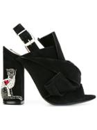 No21 Crystal Embellished Knot Front Sandals - Black