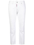 Dsquared2 Distressed Cropped Jeans - White